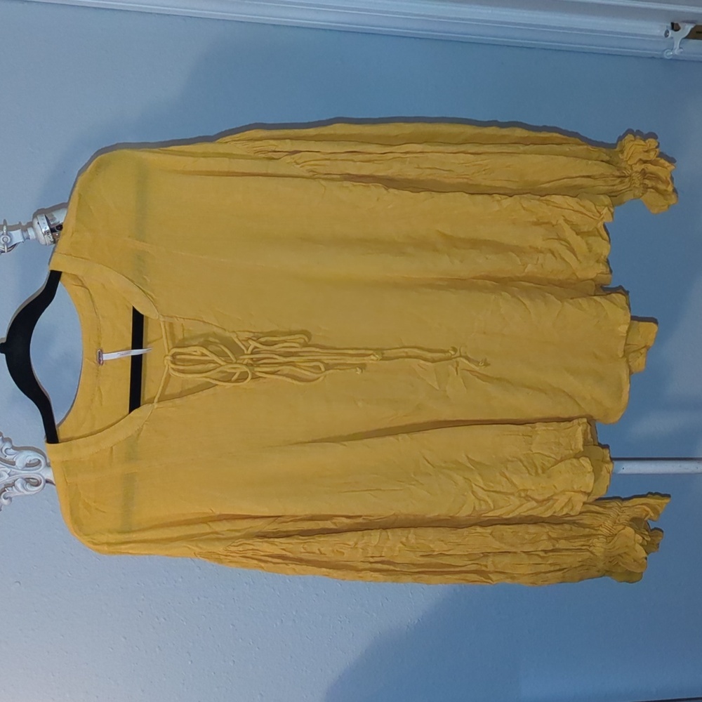 Free People yellow flowy top